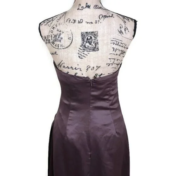 Bill Levkoff Cocoa Brown Strapless Gown Dress 10 - Picture 5 of 6